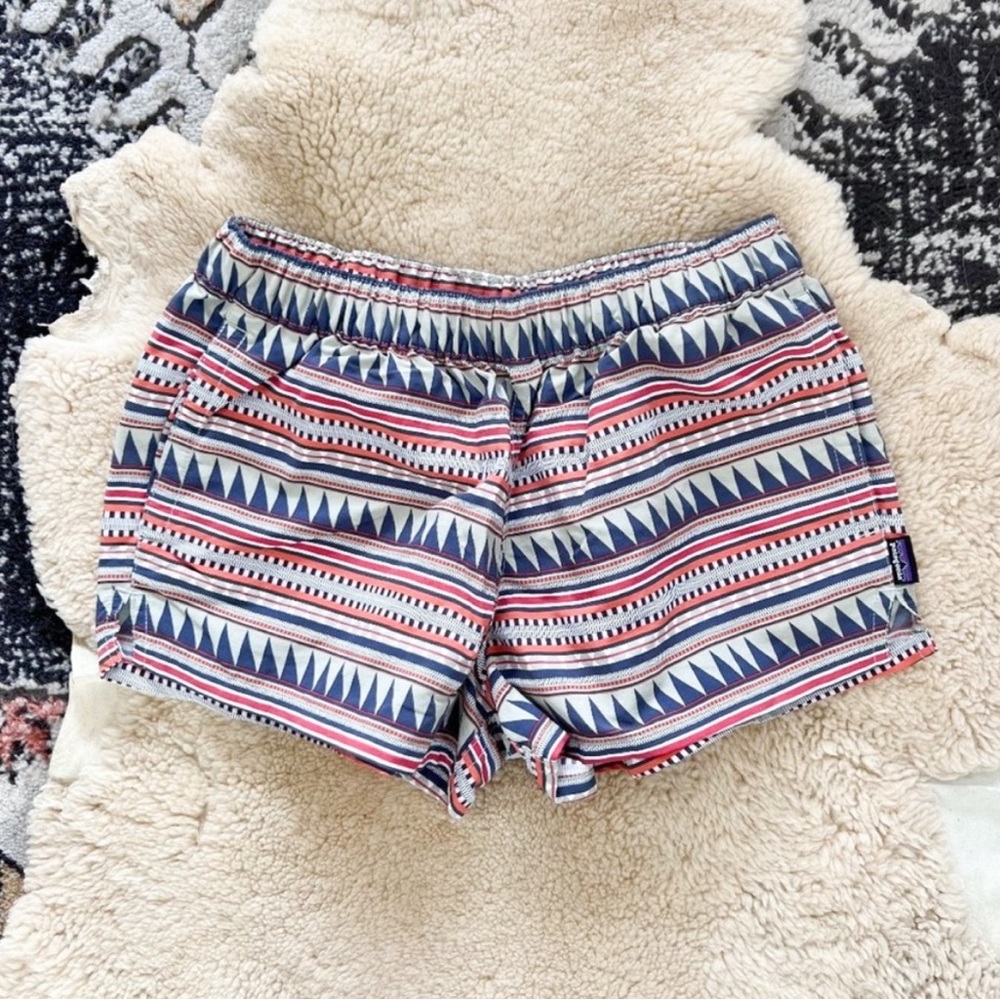 Patagonia Barely Baggies Shorts Belay Stripe Desert Sage